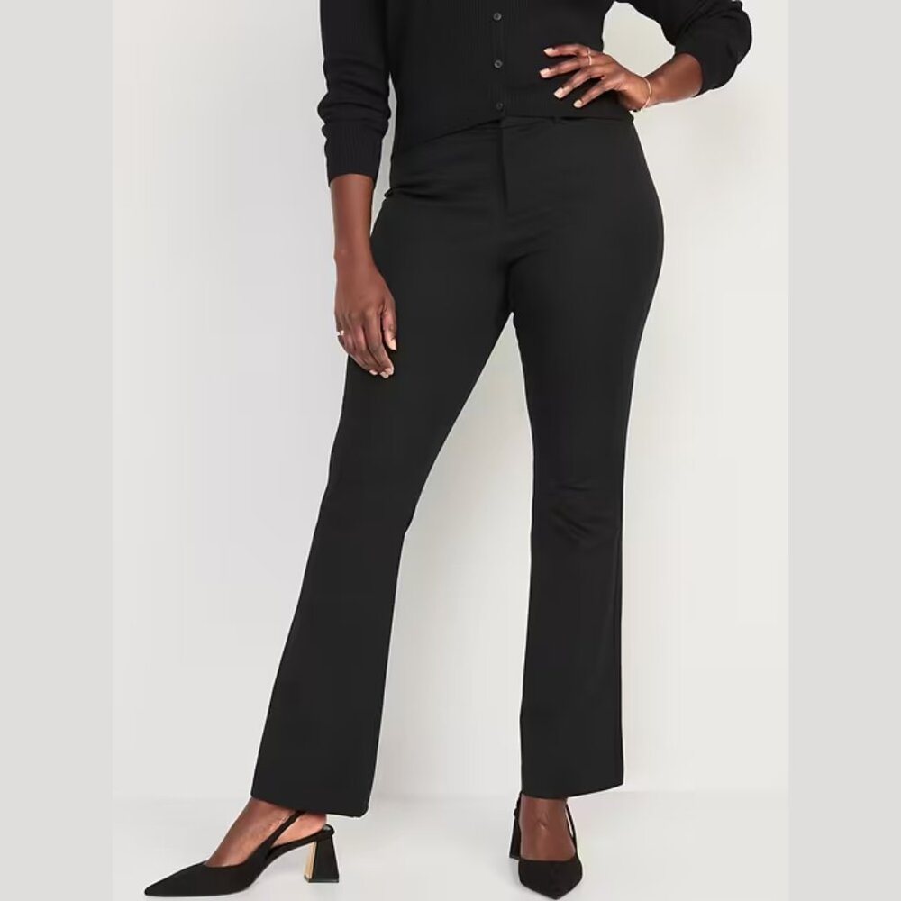 NWT Old Navy Pixie Flare Pant Sz22 Plus Black High Rise Career Office Workwear